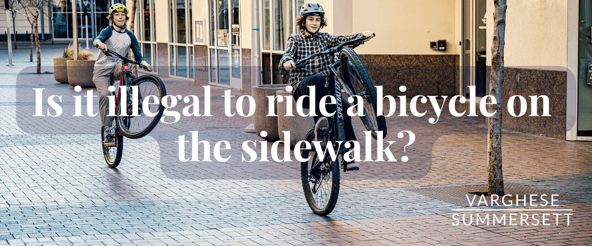 illegal to ride bicycle on sidewalk