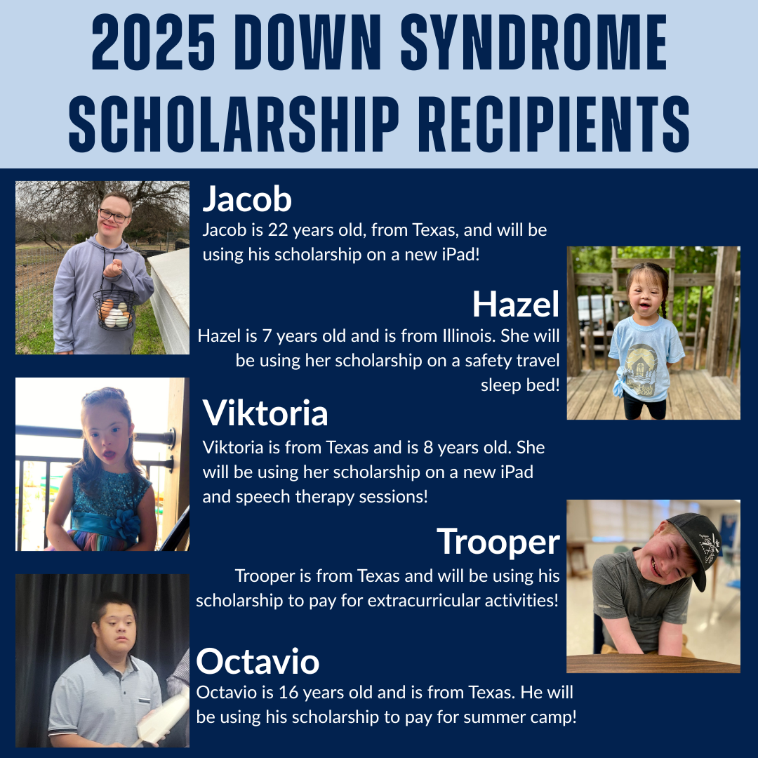 2025 Down Syndrome Scholarship Recipients