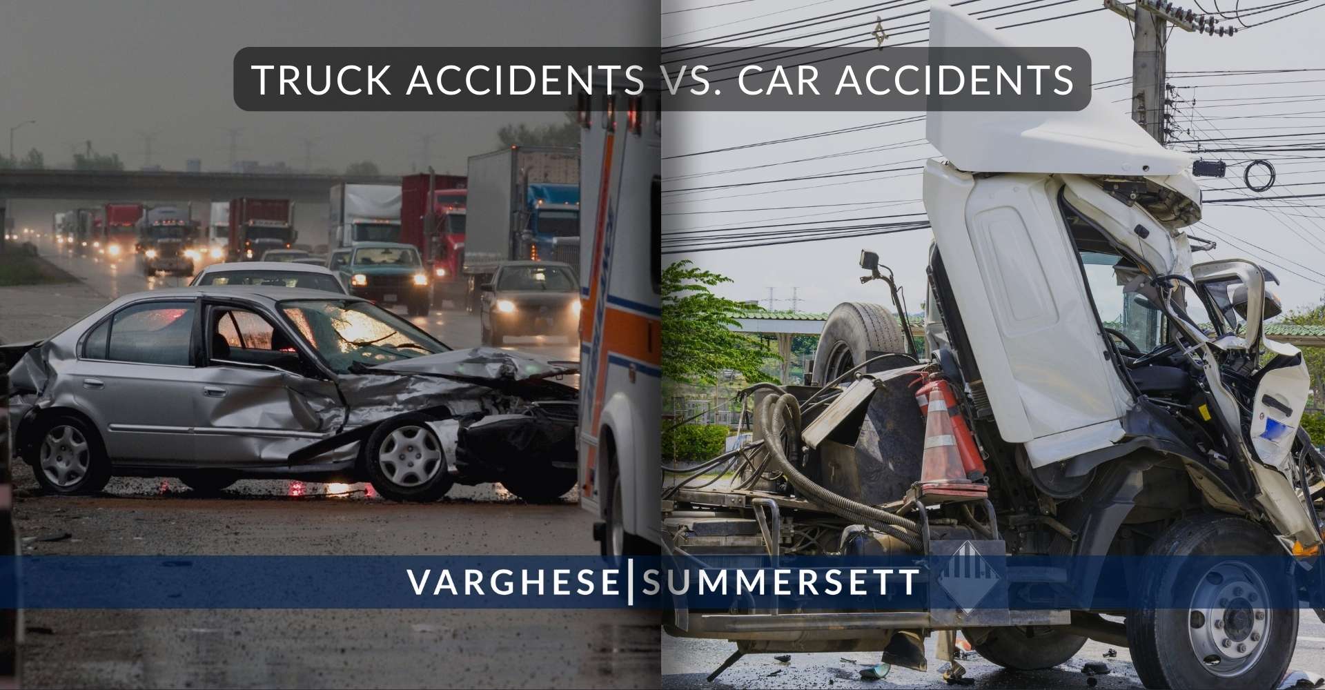 Accidentes de camiones frente a accidentes de automóviles