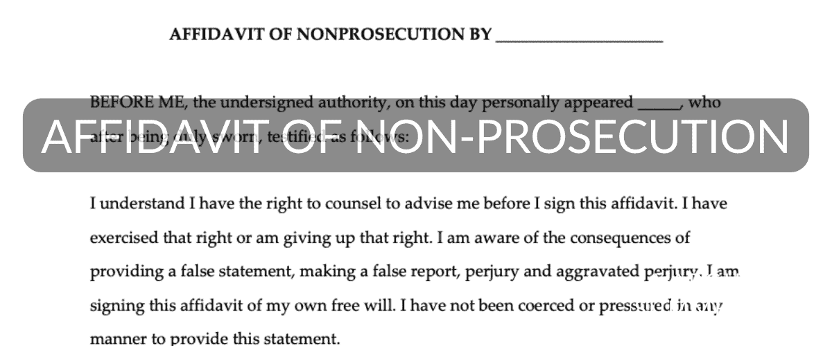 Affidavit Of Non-Prosecution