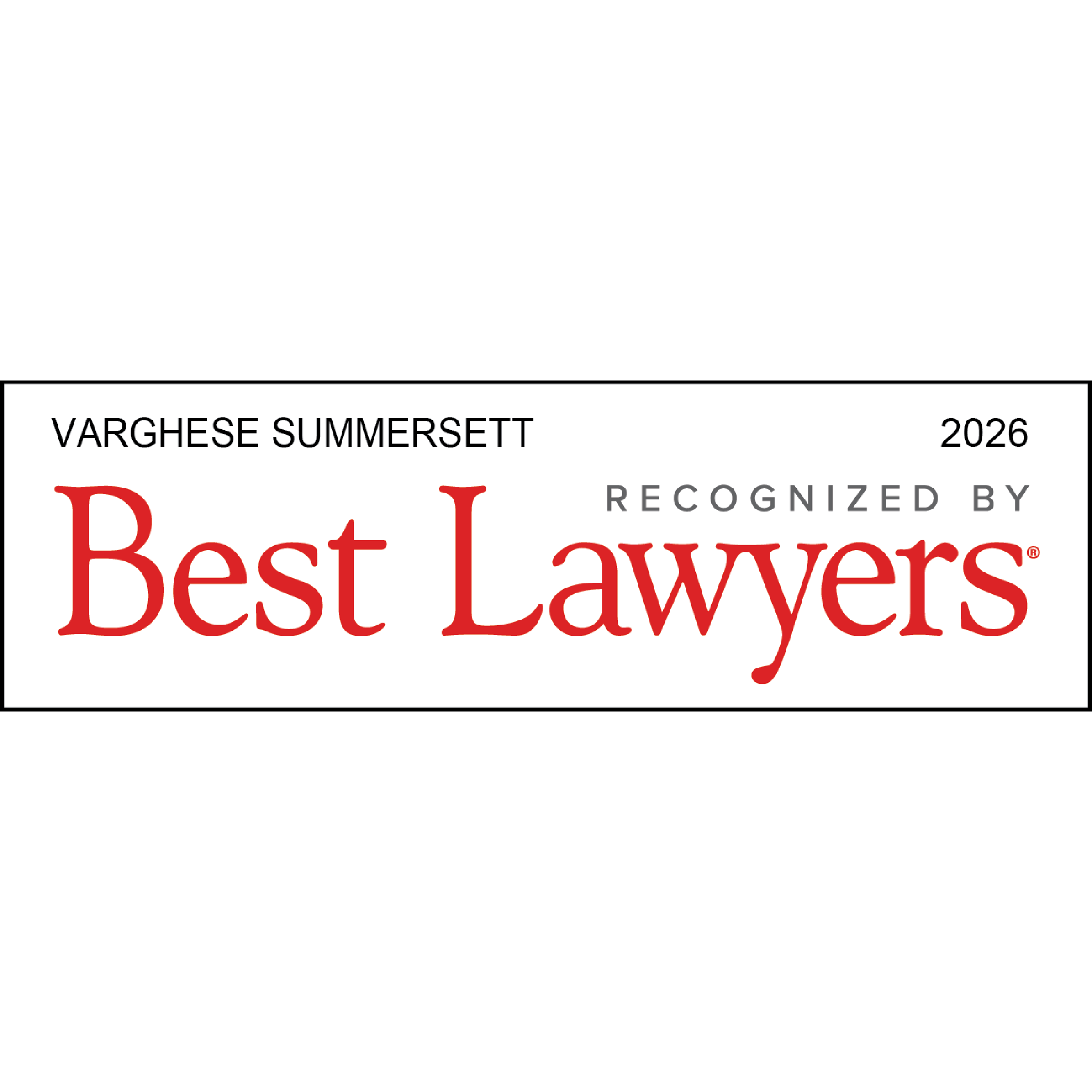 Recognized as Best Lawyers in 2026