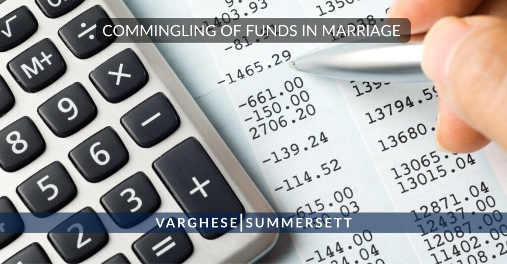 Commingling of funds in marriage