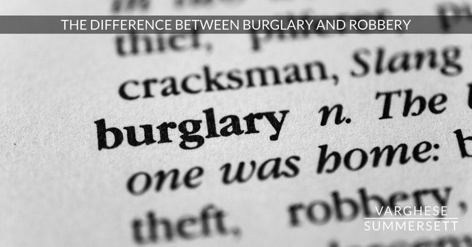difference between burglary and robbery