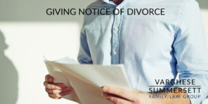 Notificación de divorcio