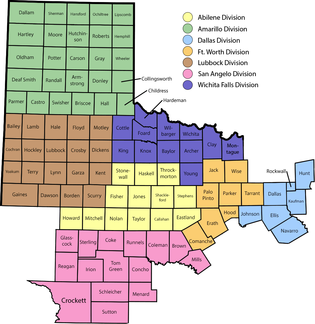 Criminal Defense Attorney Northern District of Texas Map
