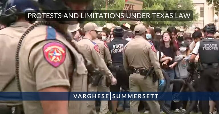 Protests in Texas and Limitations on Free Speech