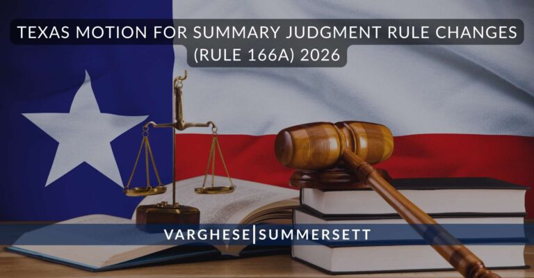Modificaciones a la norma sobre la solicitud de sentencia sumaria de Texas (Norma 166a) 2026
