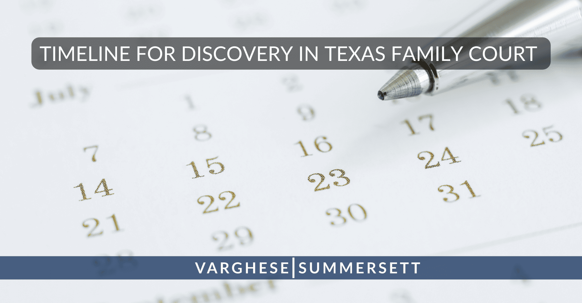 Calendario para la presentación de pruebas en los tribunales de familia de Texas