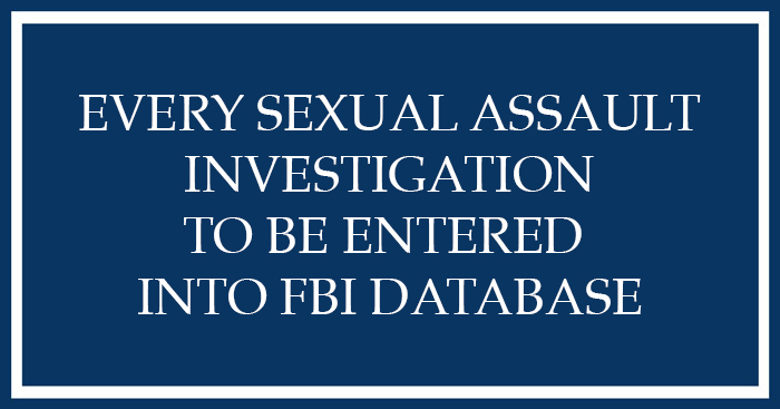 cada investigación de agresión sexual va a una base de datos del FBI