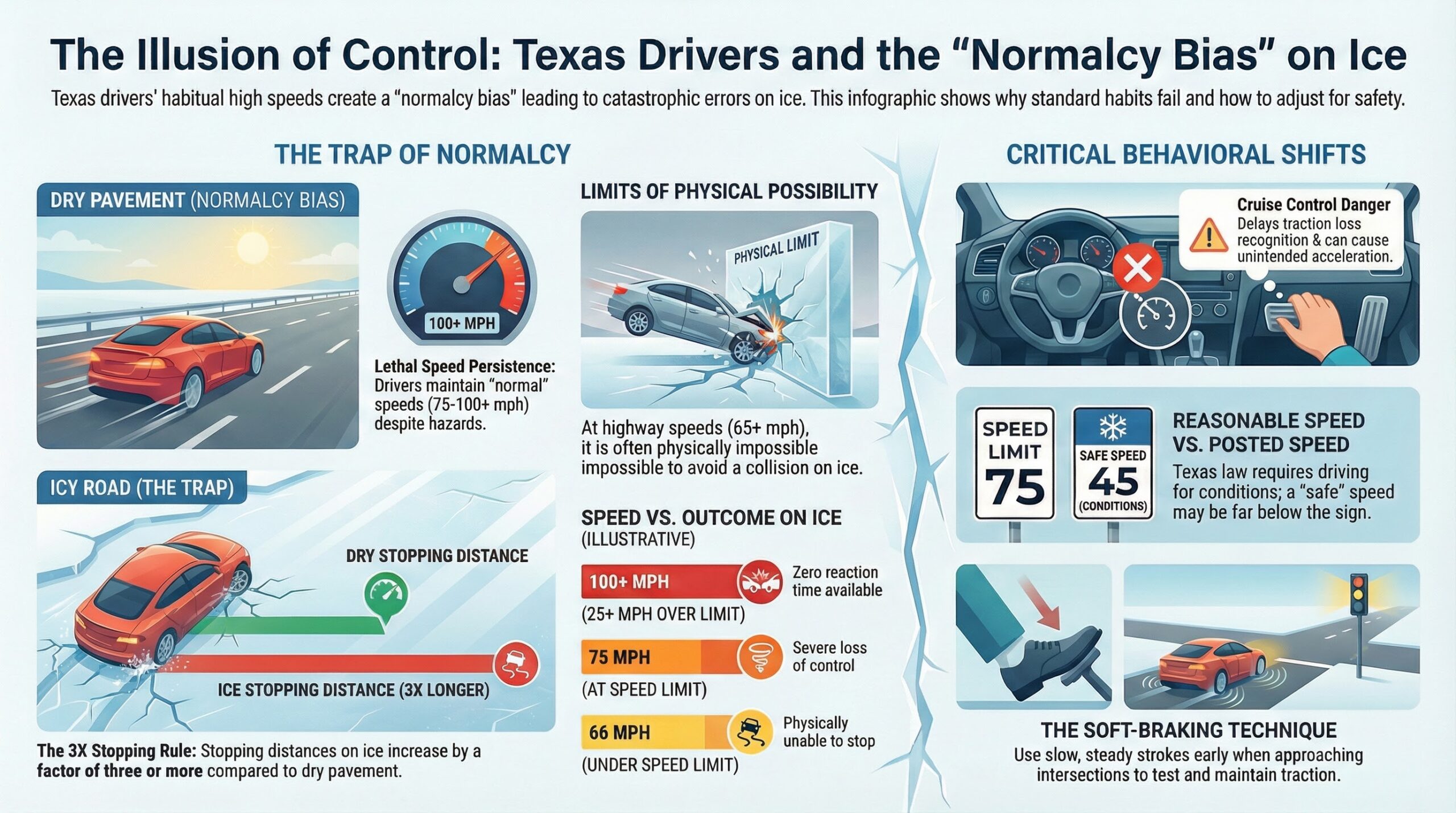 sesgo de normalidad en carreteras heladas 