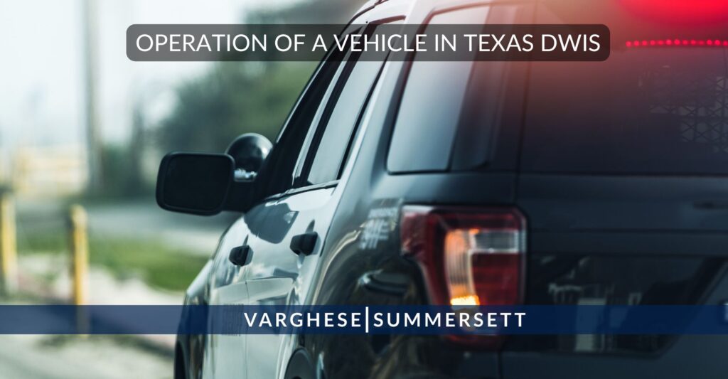 operation of a vehicle